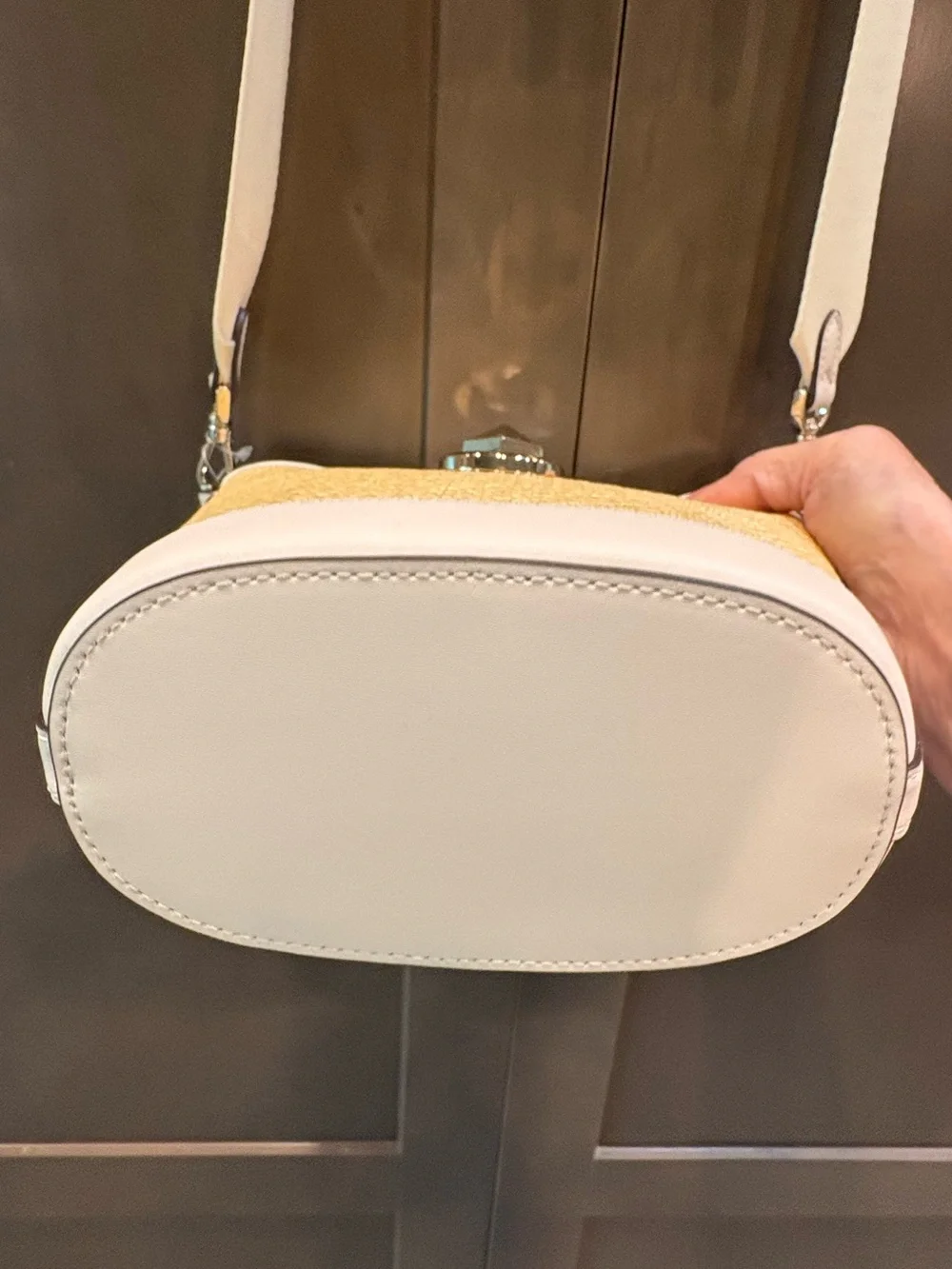 Kate Spade Audrey Mini Bucket Straw Crossbody Bag